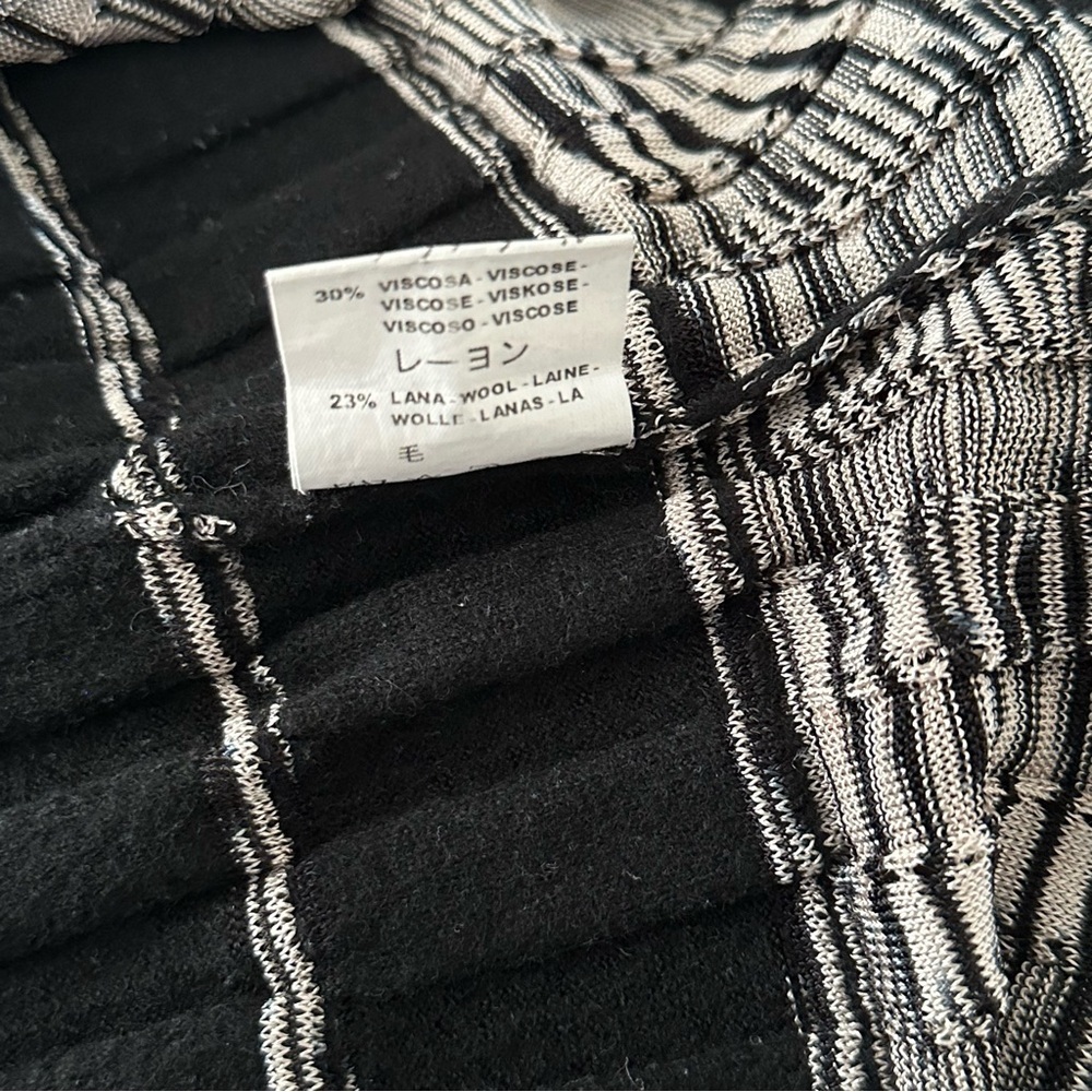 Missoni Black and White Sheath Striped Dress with Bishop Sleeves Wool Blend 12 - Picture 6 of 8